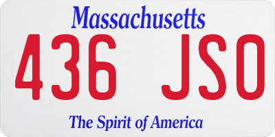 MA license plate 436JS0