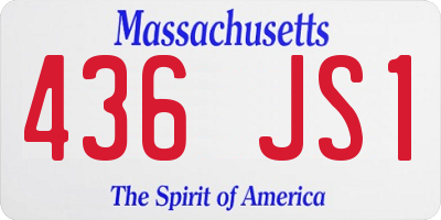 MA license plate 436JS1
