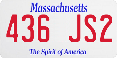 MA license plate 436JS2