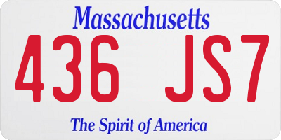 MA license plate 436JS7