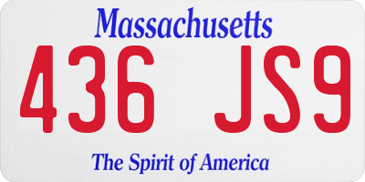 MA license plate 436JS9