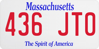 MA license plate 436JT0