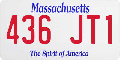 MA license plate 436JT1