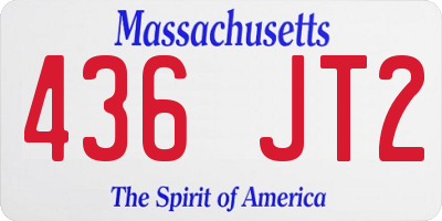 MA license plate 436JT2
