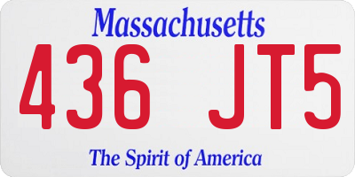 MA license plate 436JT5