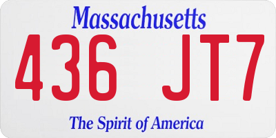 MA license plate 436JT7
