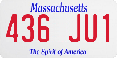 MA license plate 436JU1