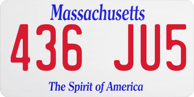 MA license plate 436JU5