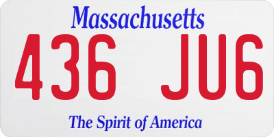MA license plate 436JU6