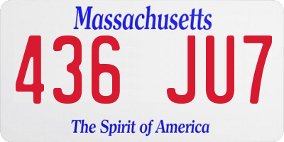 MA license plate 436JU7