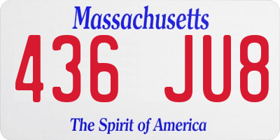 MA license plate 436JU8