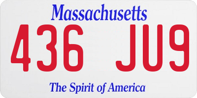 MA license plate 436JU9
