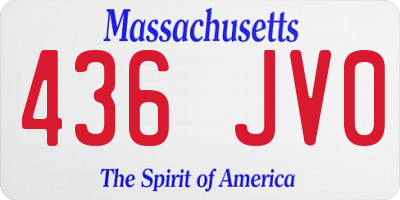 MA license plate 436JV0