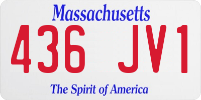 MA license plate 436JV1