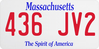 MA license plate 436JV2