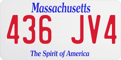 MA license plate 436JV4