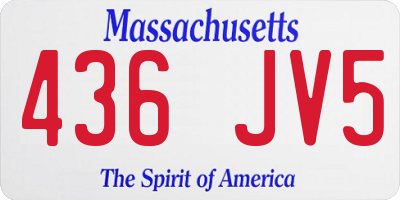 MA license plate 436JV5