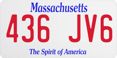 MA license plate 436JV6