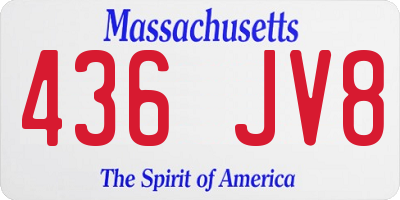 MA license plate 436JV8