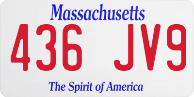 MA license plate 436JV9