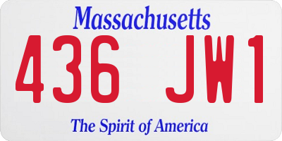 MA license plate 436JW1