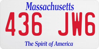 MA license plate 436JW6
