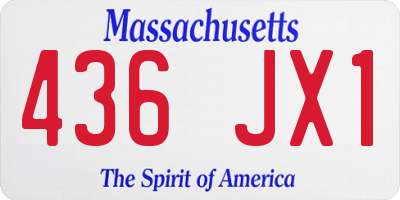 MA license plate 436JX1