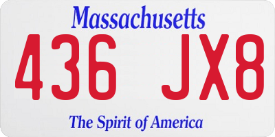 MA license plate 436JX8