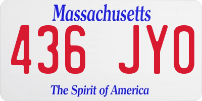 MA license plate 436JY0