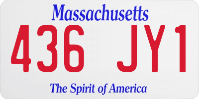 MA license plate 436JY1