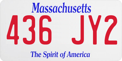 MA license plate 436JY2