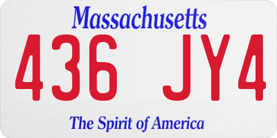 MA license plate 436JY4