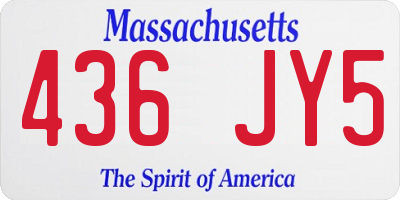 MA license plate 436JY5