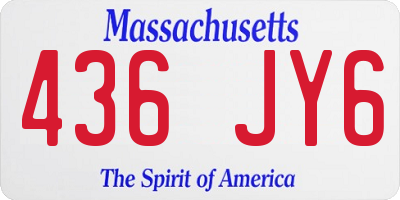 MA license plate 436JY6