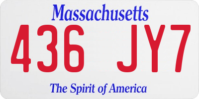MA license plate 436JY7