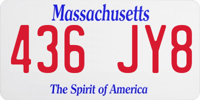 MA license plate 436JY8