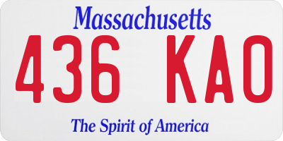 MA license plate 436KA0