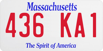 MA license plate 436KA1