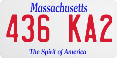 MA license plate 436KA2