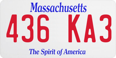 MA license plate 436KA3