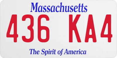 MA license plate 436KA4
