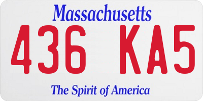 MA license plate 436KA5
