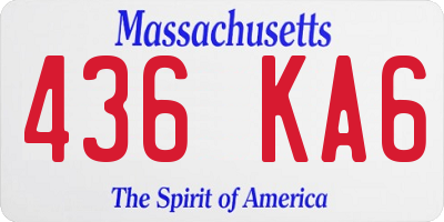 MA license plate 436KA6