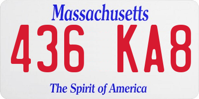 MA license plate 436KA8
