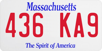 MA license plate 436KA9