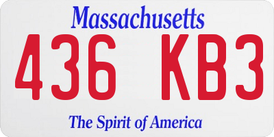 MA license plate 436KB3