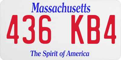 MA license plate 436KB4
