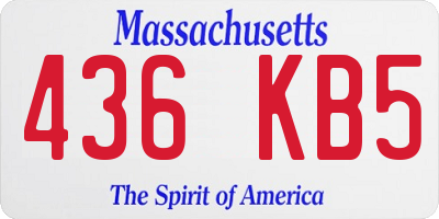 MA license plate 436KB5