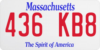 MA license plate 436KB8