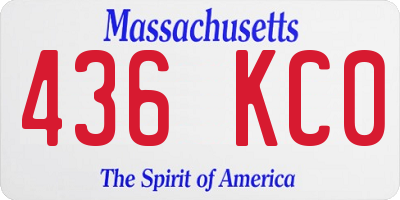 MA license plate 436KC0